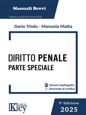 cover image of Diritto penale. Parte speciale 2025